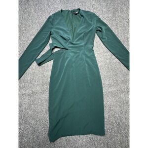 Stylestalker Dress Womens Small Green Long Sleeve Bodycon Cutout Midi Party